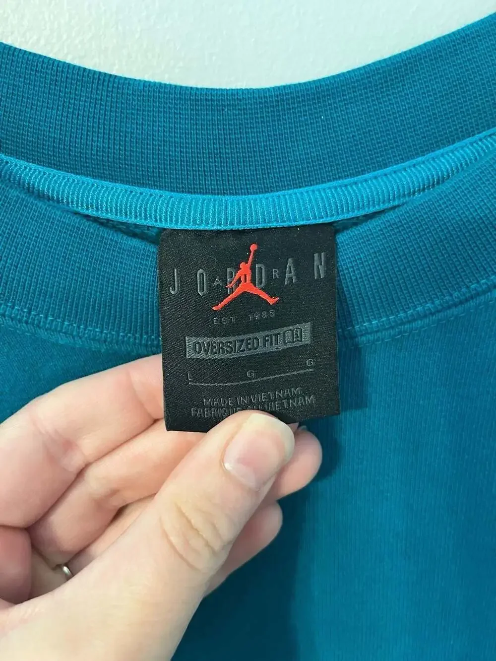 Air Jordan,Turquoise Flight Fleece,Oversized Crewneck,Streetwear,Athleisure,L